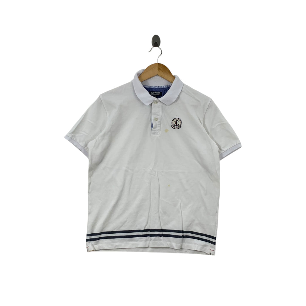 BEAMS PLUS HEART Japan Collection Anchor Polo Tee Shirt Top Embossed Logo