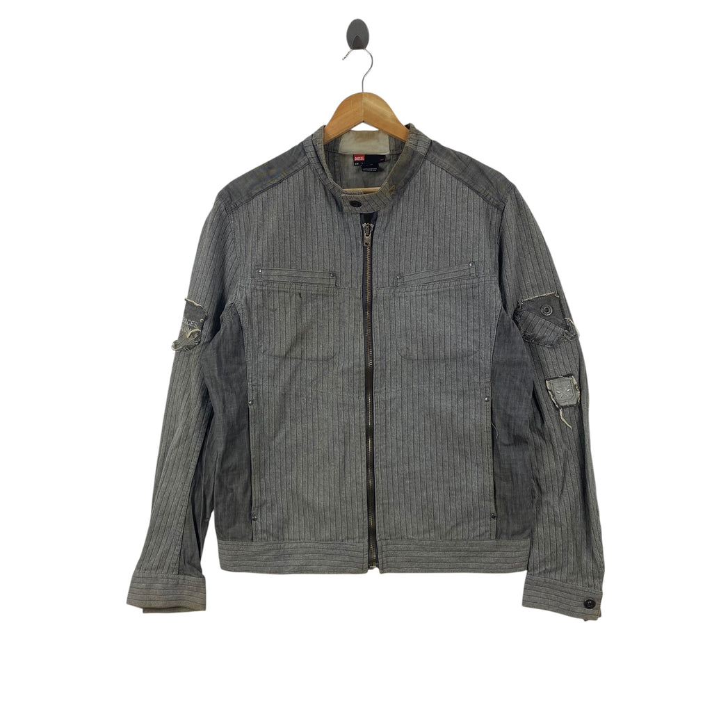 Vintage DIESEL PINSTRIPEjy Utility Biker Jacket