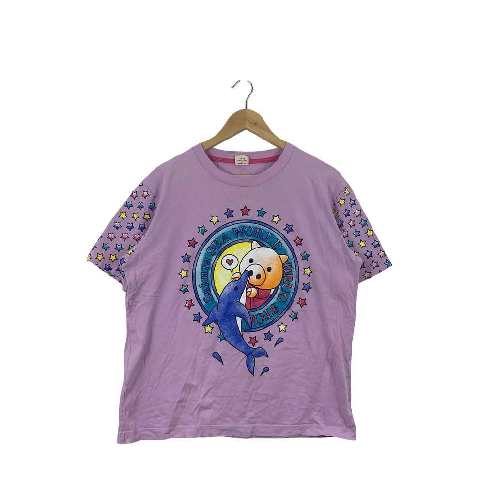 DRUG STORE'S Since 1985 Sakura Sea World Drug Store Tee Shirt Top