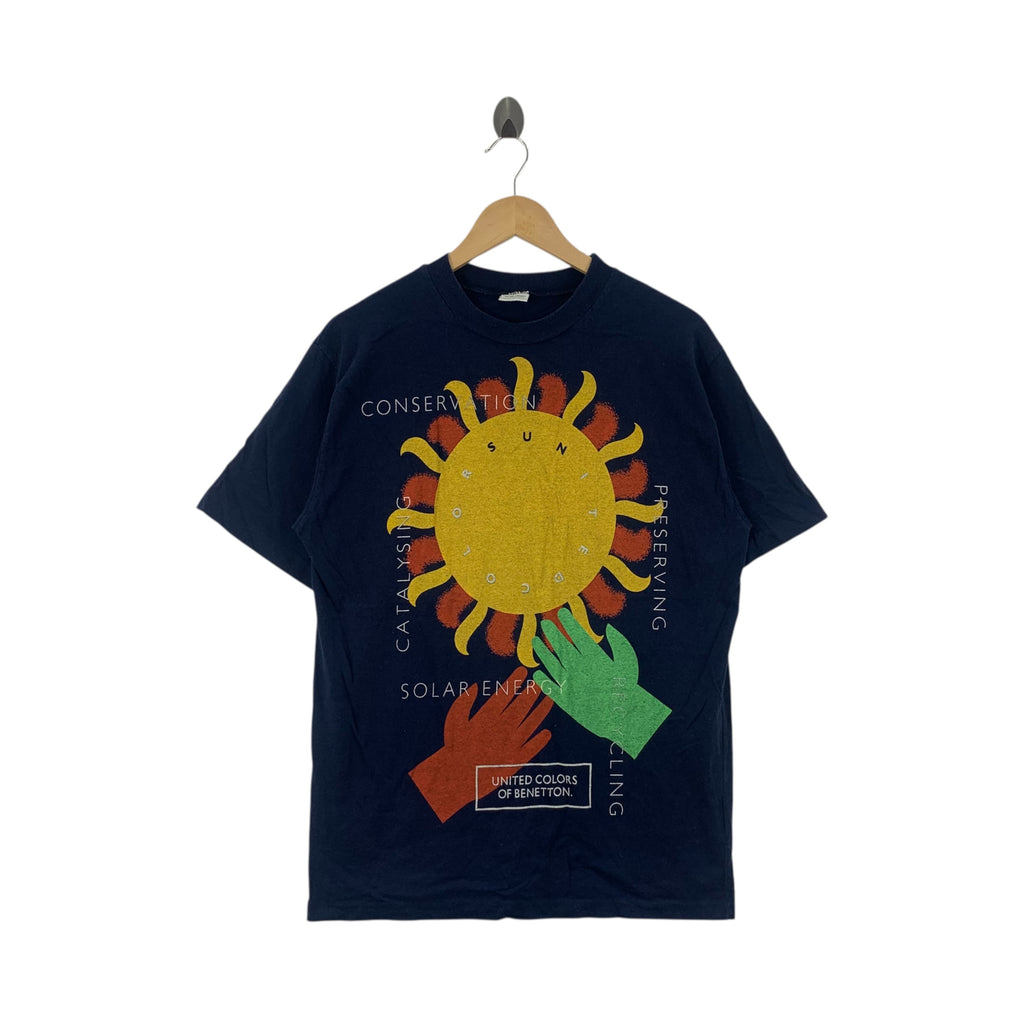 Vintage 90s UNITED COLORS BENETTON Conservation Tee Shirt Top Made In Italy