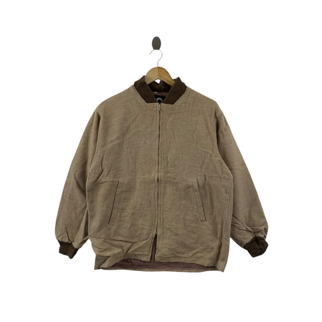 OLYMPIAN SPORTSWEAR Brown Minimalist Windbreaker Jacket Sweater