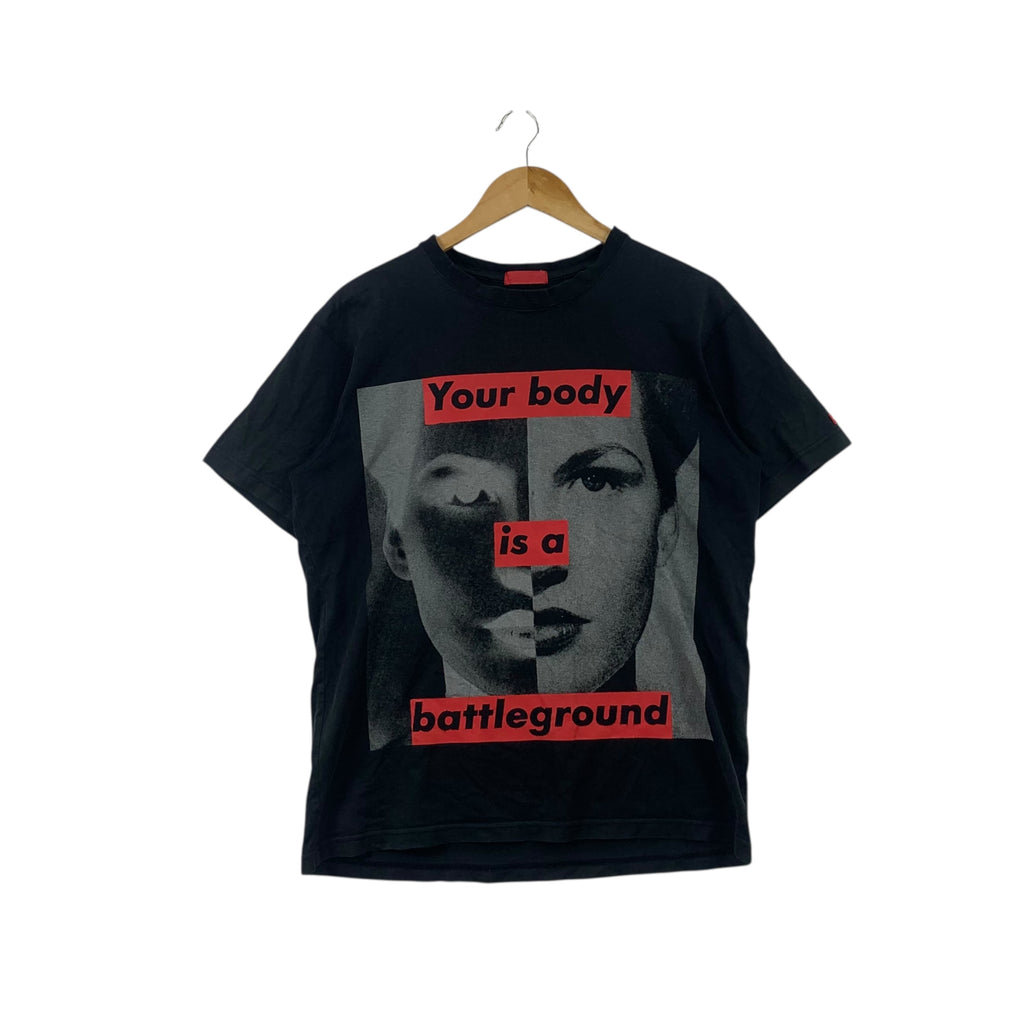Vintage BARBARA KRUGER Your Body Is Battleground Tee Shirt Top Pop Art Artist