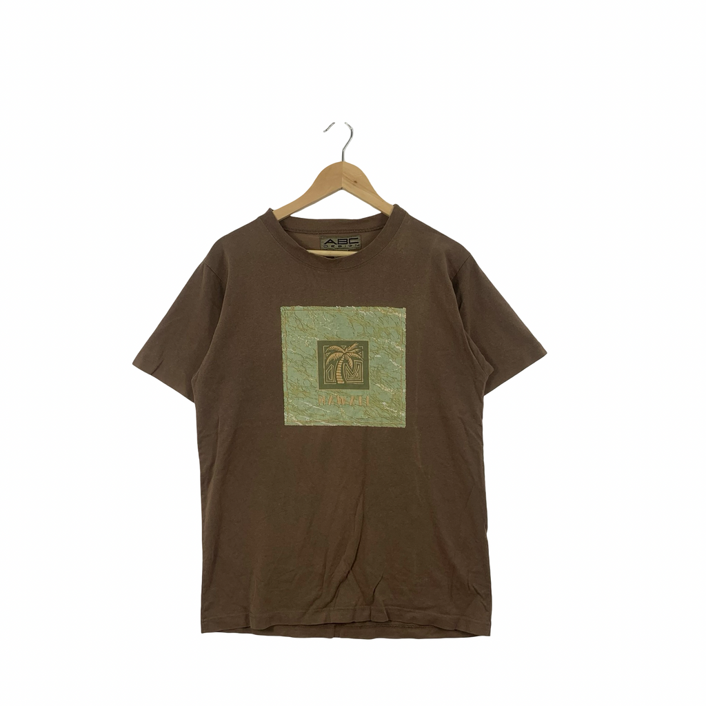 Vintage 90’ ABC DESIGN Hawaii Box Logo Tee Shirt Top Surf Beach Made In Usa