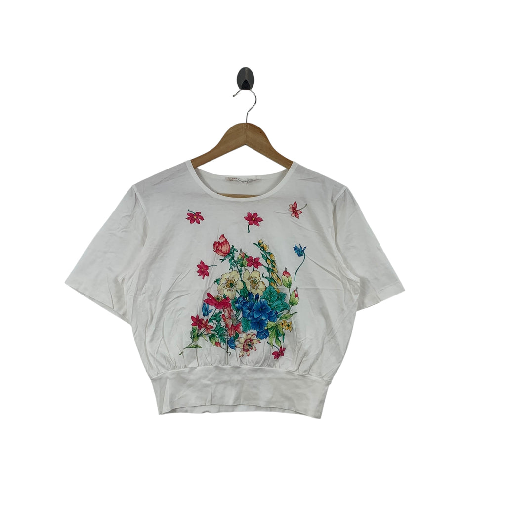 Vintage PLUME D'OR COUTURÌÈRE Floral Bouquet Graphic Tee Shirt Top