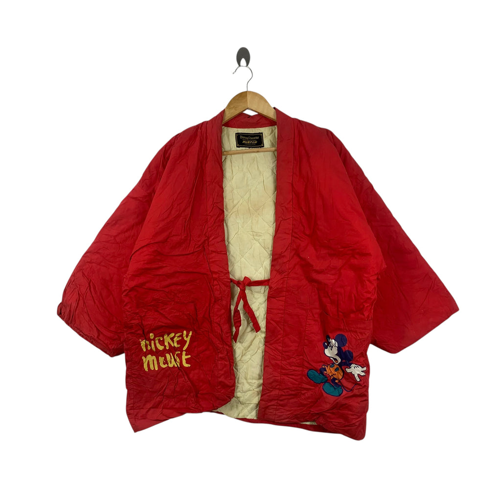 Vintage DISNEY MICKEY MOUSE Kimono Japan Quilted Jacket Coat Windbreaker