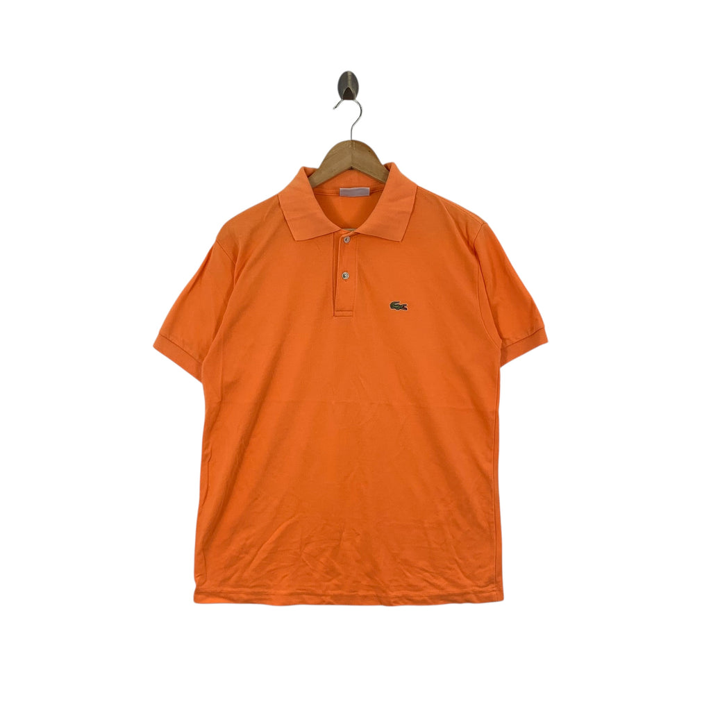 Vintage CHEMISE LACOSTE  Made In France Embossed Logo Polo Tee Shirt Top Tennis Orange
