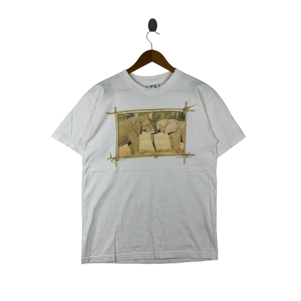 Vintage FRANS LANTING PHOTOGRAPHER Fotofolio Elephant Tee Shirt Top Africa Safari