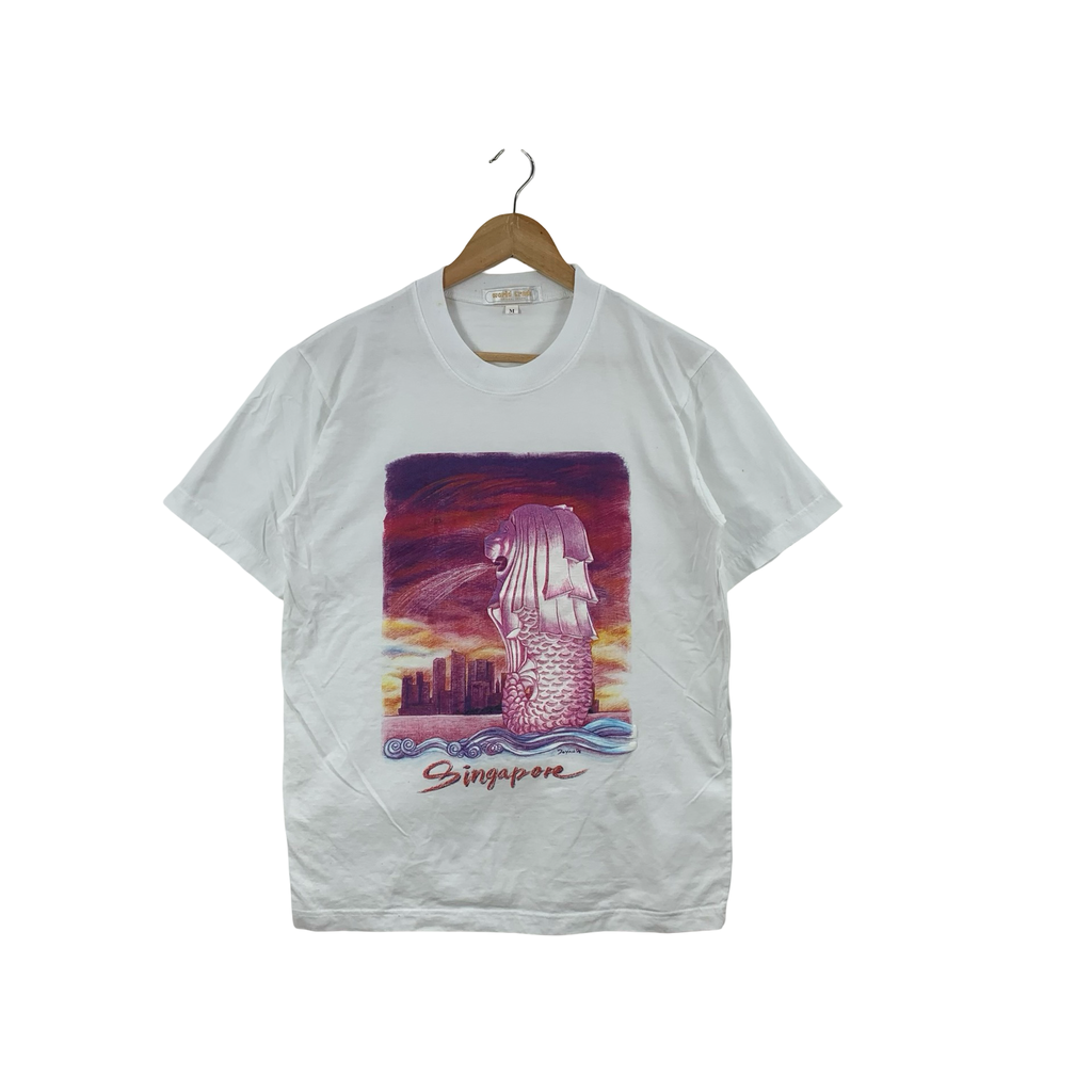 Vintage SINGAPORE Tourist Merlion Graphic Tee Shirt Top