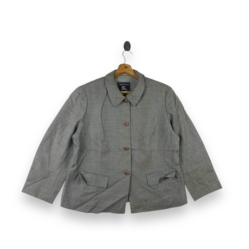 Vintage BURBERRY LONDON PRORSUM Grey Classic Blazer Sport Coat Jacket