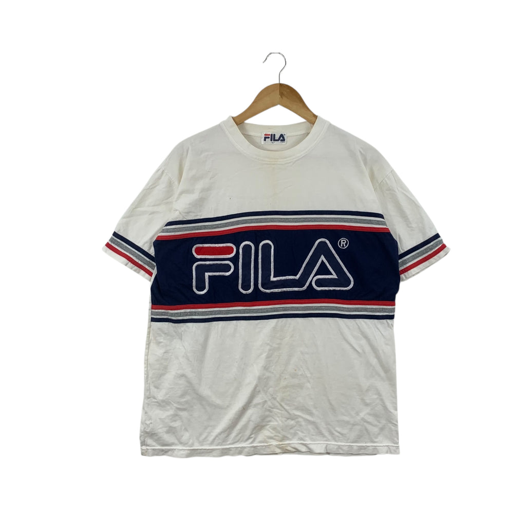 Vintage FILA BIELLA ITALIA Embroidered Logo Baggy Tee Shirt Top