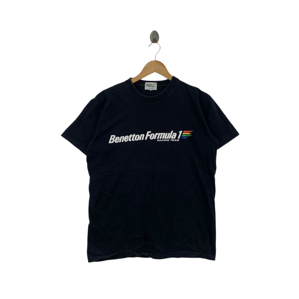Vintage BENETTON FORMULA 1 Racing Team Tee Shirt Top Driver Grand Prix