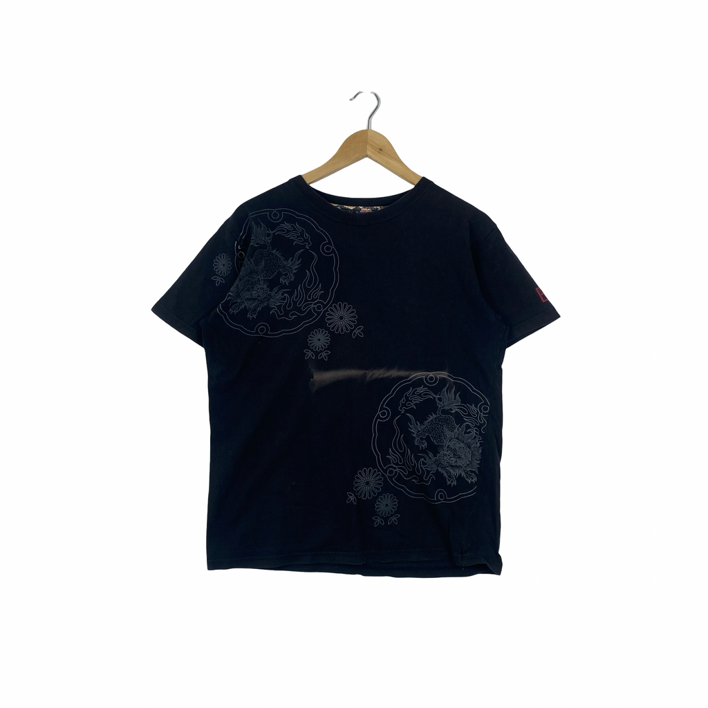 Vintage JAPANESE DRAGON Graphic T-Shirt Y2K Streetwear Oriental Art Print Single Stitch Style
