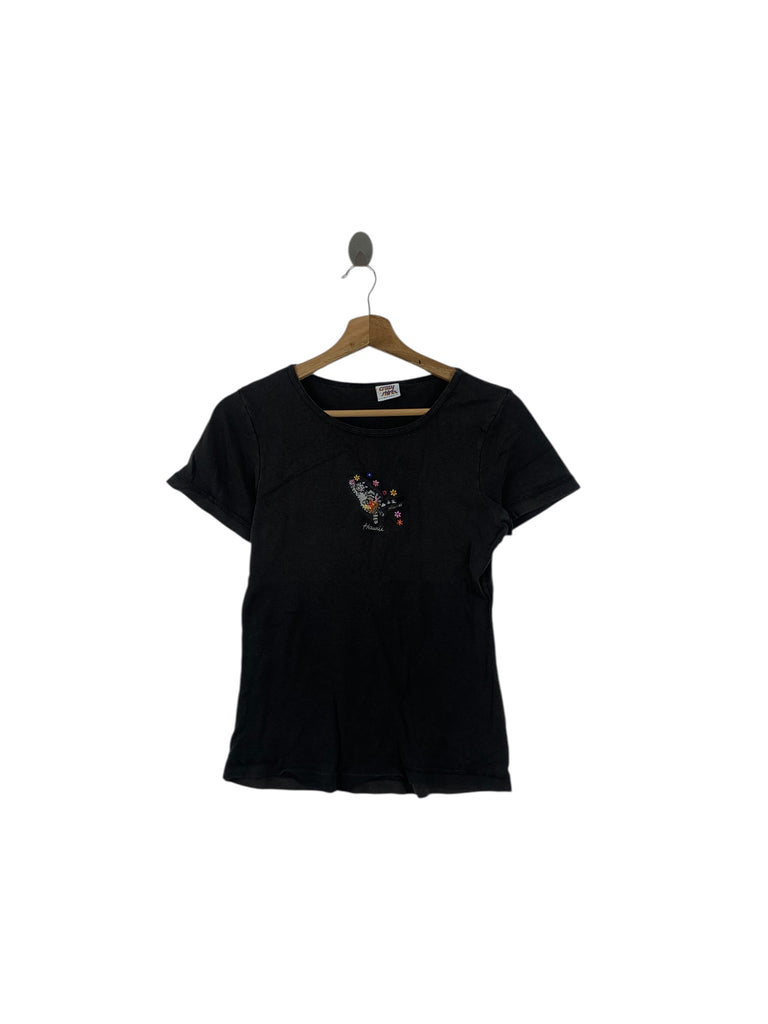 Vintage B. KLIBAN CAT CARTOON FLORAL Comic Strip Tee Shirt Top Crazy Shirt Hawaii