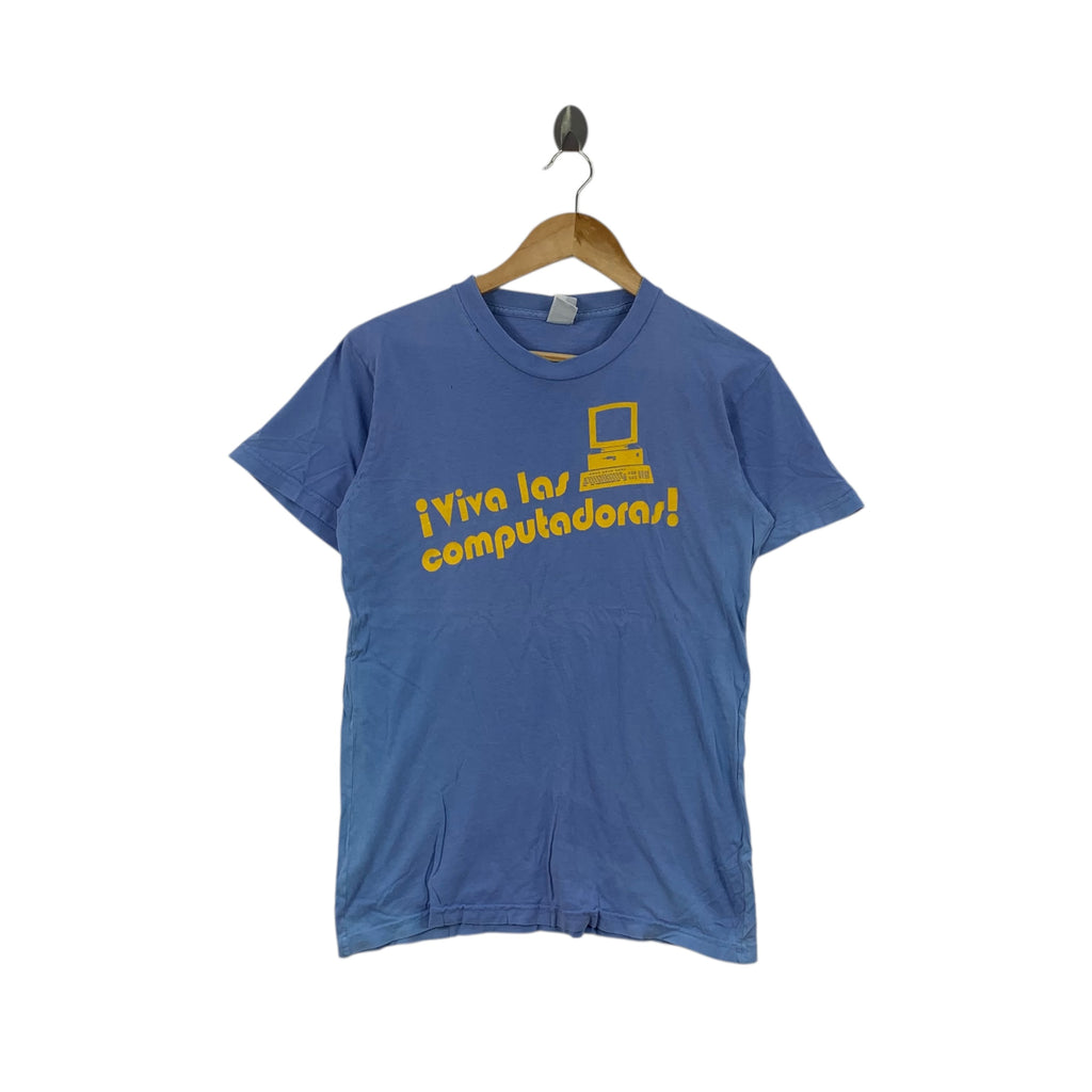 Vintage 90s VIVA LAS COMPUTADORAS Tech Tee Shirt Top Silicon Valley