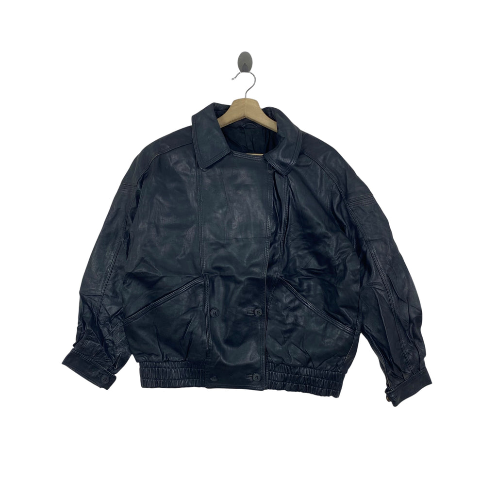 Vintage LUCIANO’S  GENUINE Leather Jacket Bomber Florence Italy Classic Retro Motorcycle Style Outerwear