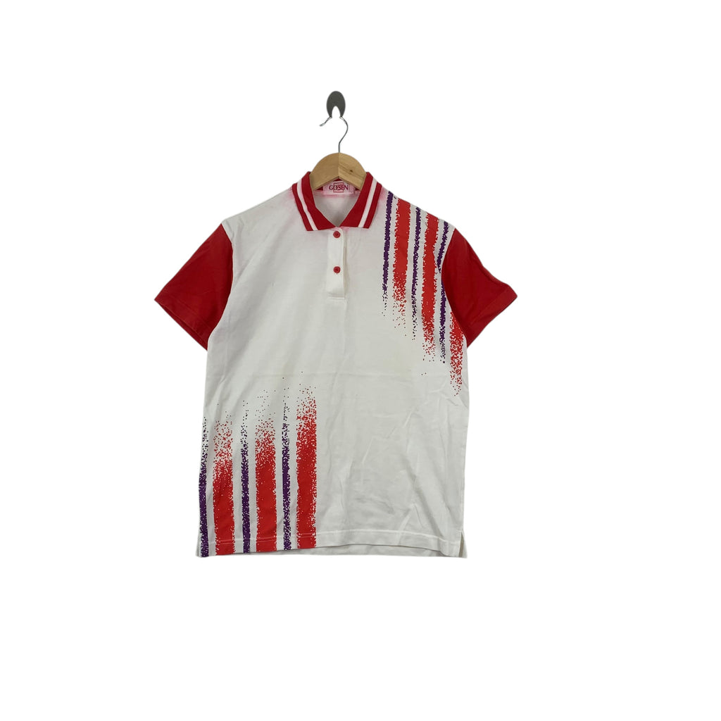 Vintage 90’ GOSEN JAPAN SPORTSWEAR Abstract Polo Tee Shirt Top Tennis Badminton