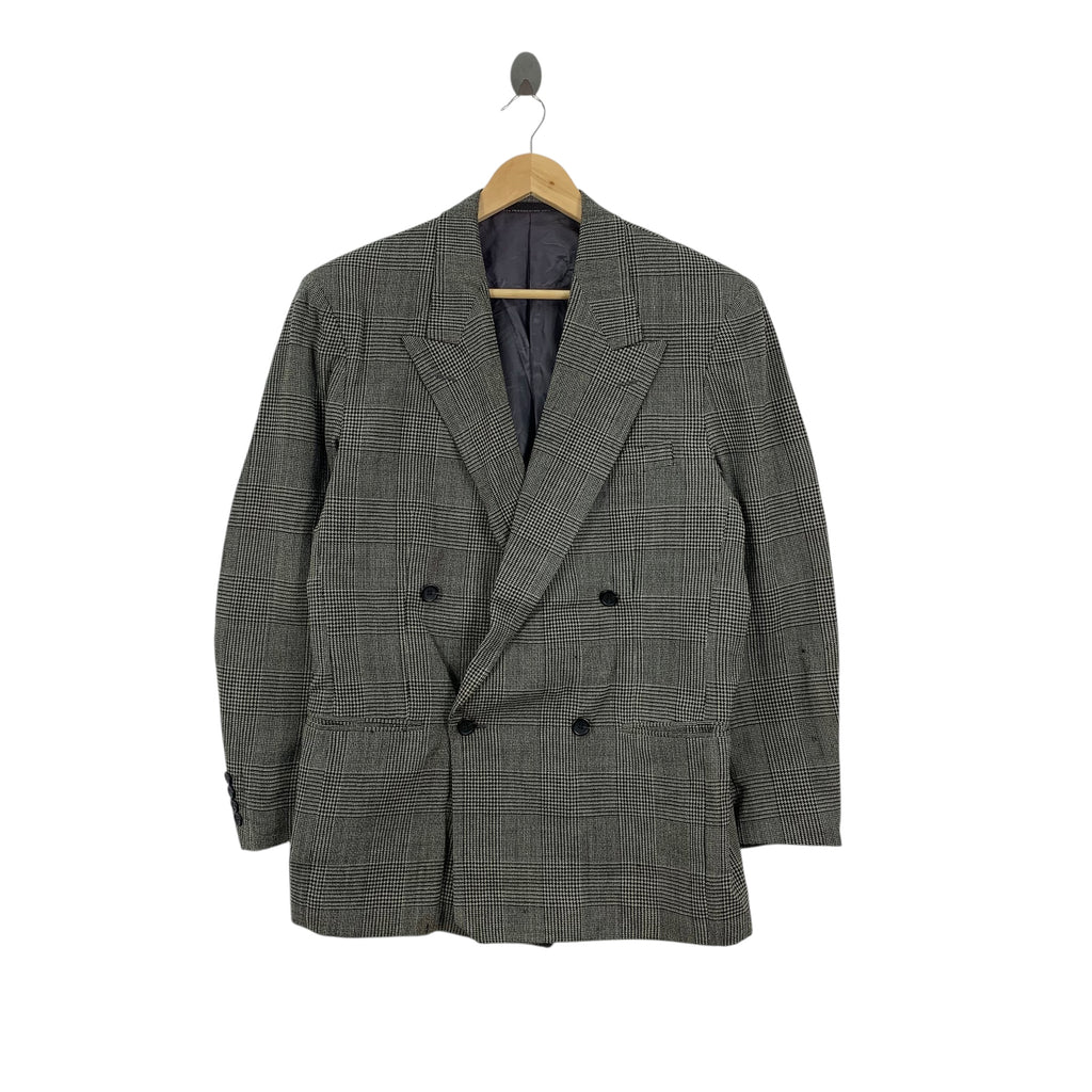 Vintage PPFM Peyton Place For Man Houndstooth Peacoat Blazer Jacket Pea Coat Double Breasted