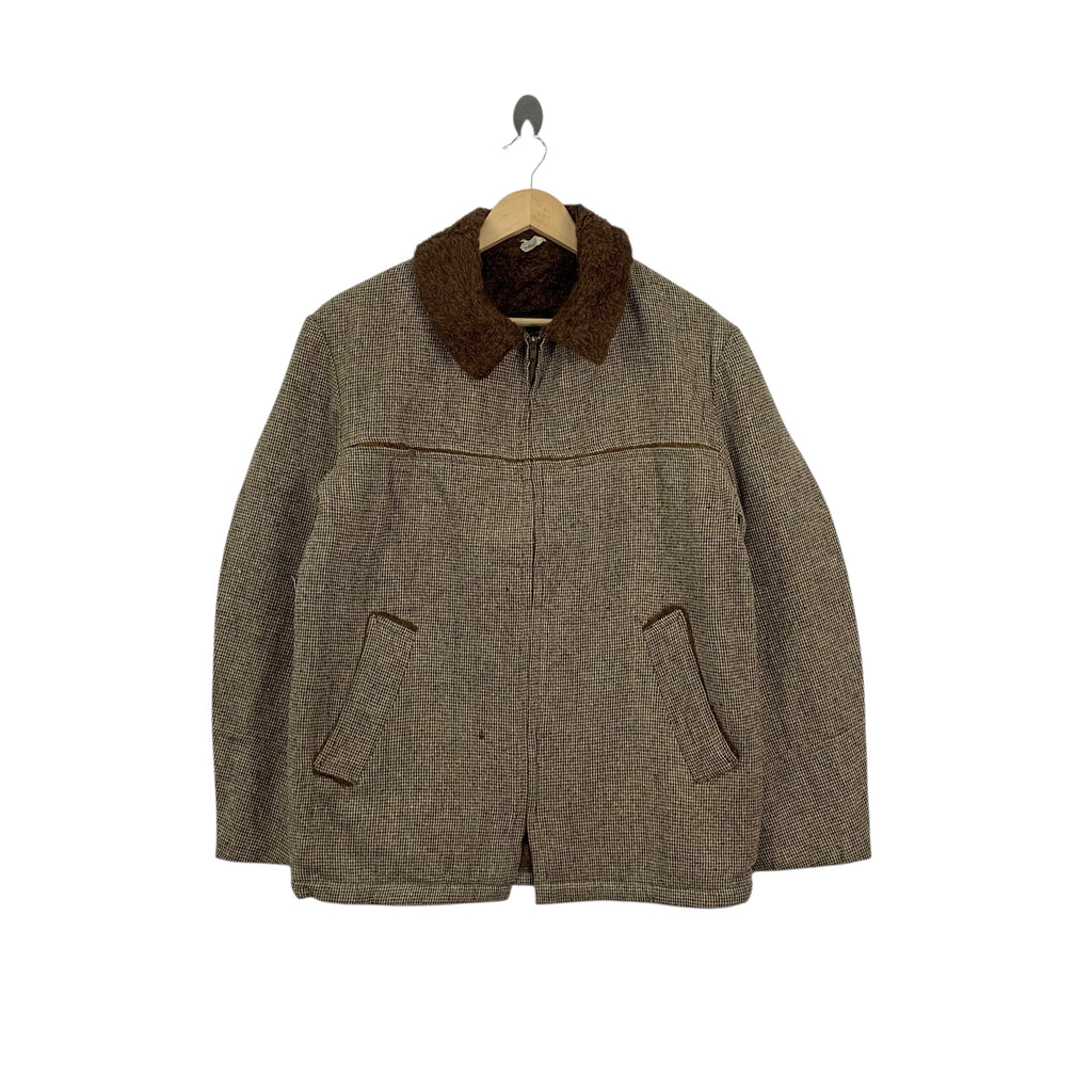 Vintage 70s JC PENNEY Wool Fur Lining Chore Jacket Coat Heavy Outdoor Parka Windbreaker