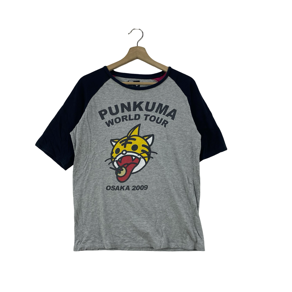 Vintage PUNKYUMA World Tour Osaka 2009 Graphic Raglan Japanese Character Cartoon Band Tour Style Tee Shirt