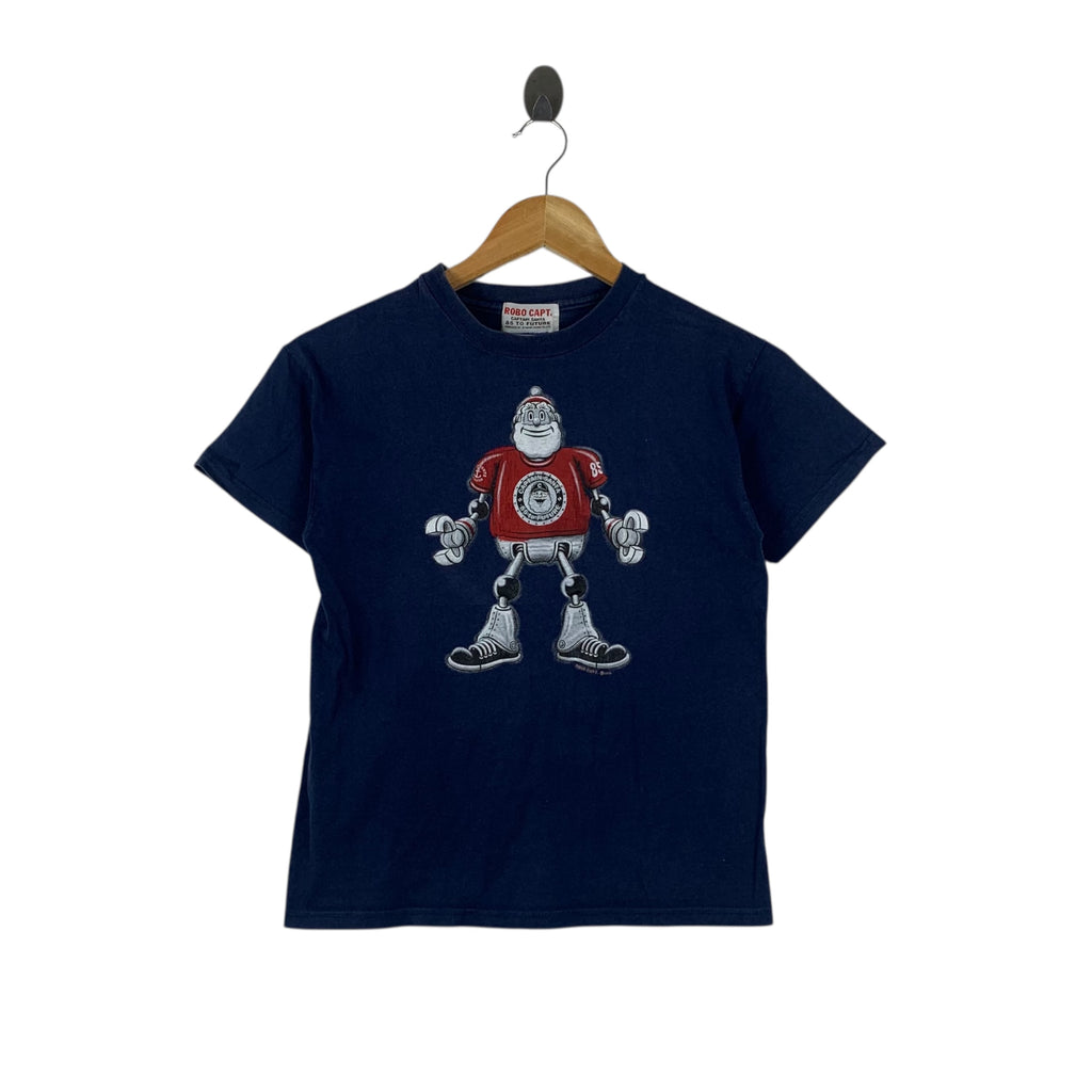 Vintage 90’ CAPTAIN SANTA ROBO Droid Tee Shirt Top Cartoon Comic Strip
