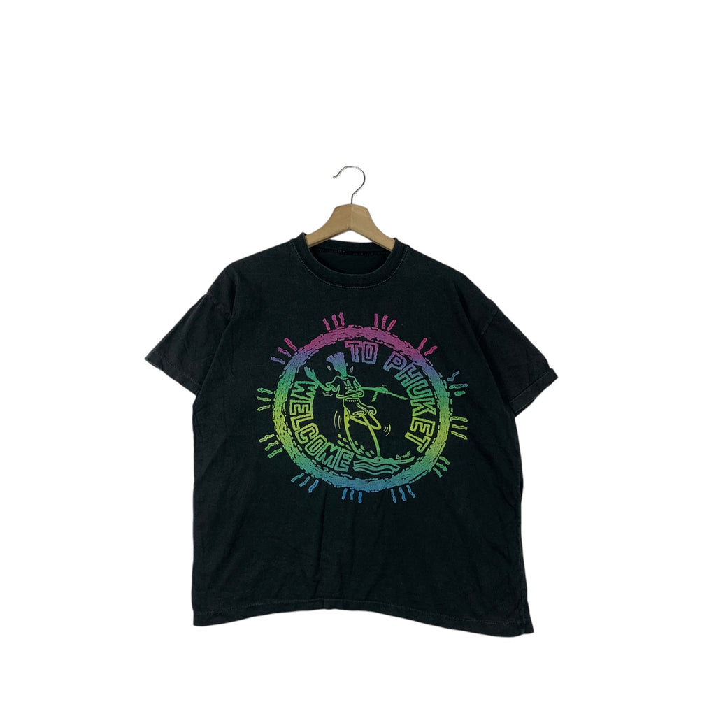 Vintage FIDO DIDO PHUKET Surf Beach Cartoon Tee Shirt Top Island Paradise Vacation
