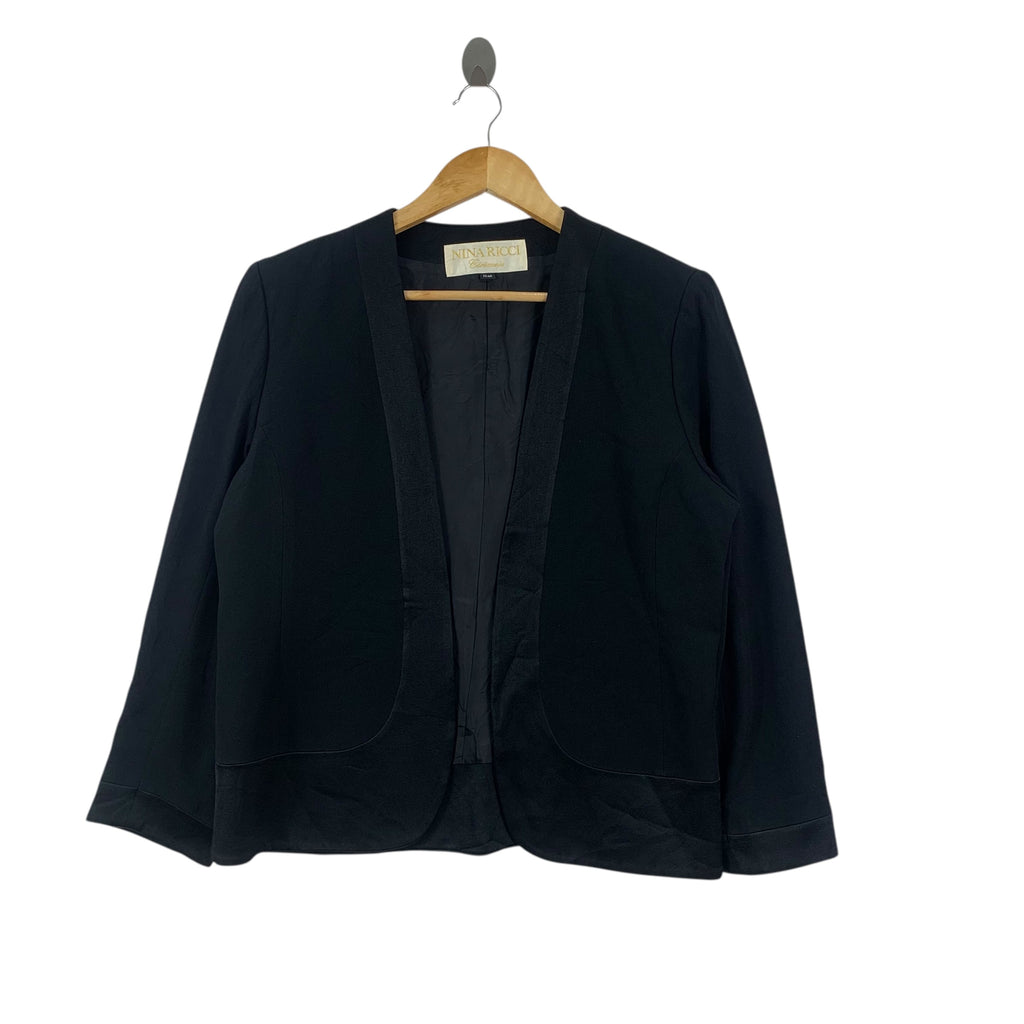 Vintage 80’ NINA RICCI CEREMONIE Collection Black Blazer Sport Coat Formal Meeting