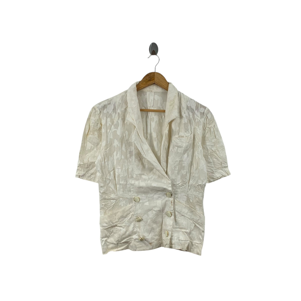 Vintage HARAJUKU DESIGNER Double Breasted Lapel Collar Jacket Sea Through Coat Blazer