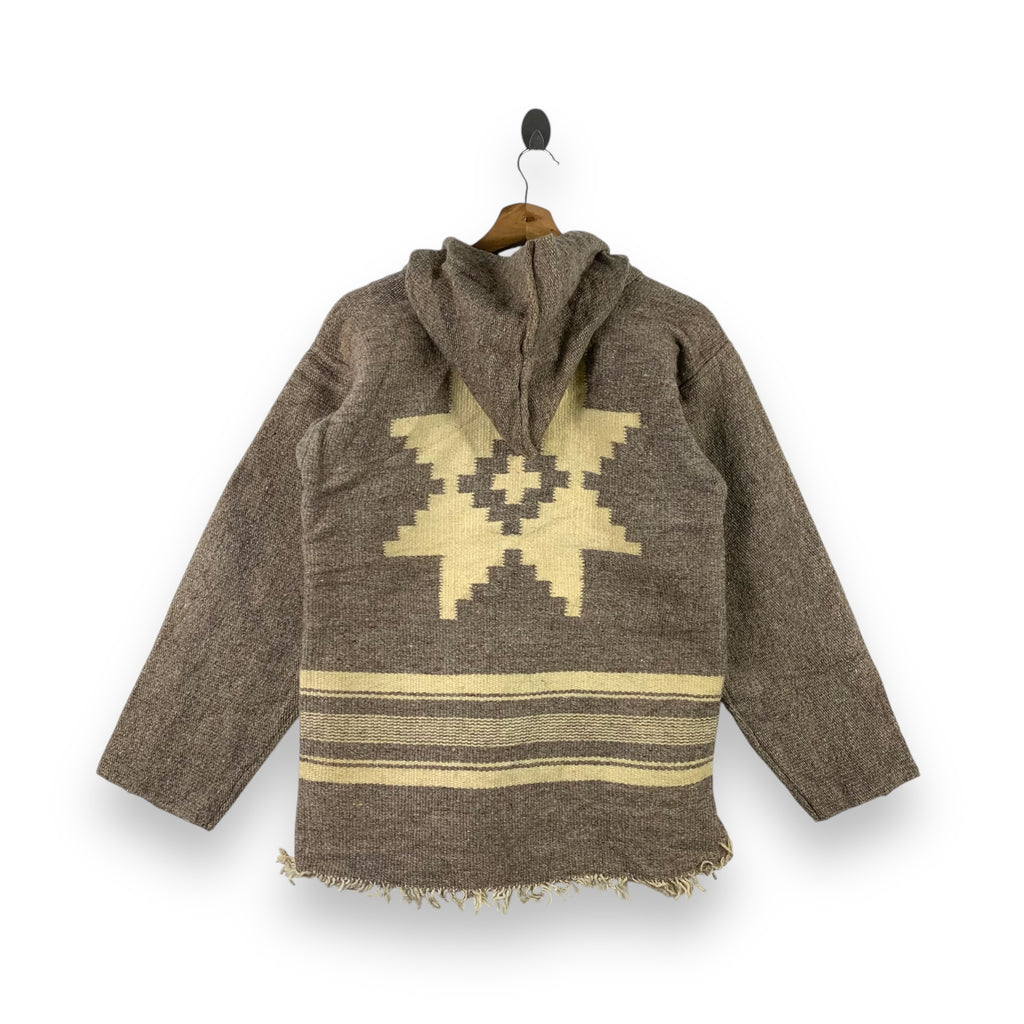 Vintage 80’ AZTEC NAVAJO NATIVE Boro Wool Jacket Zipper Hoodie Windbreaker