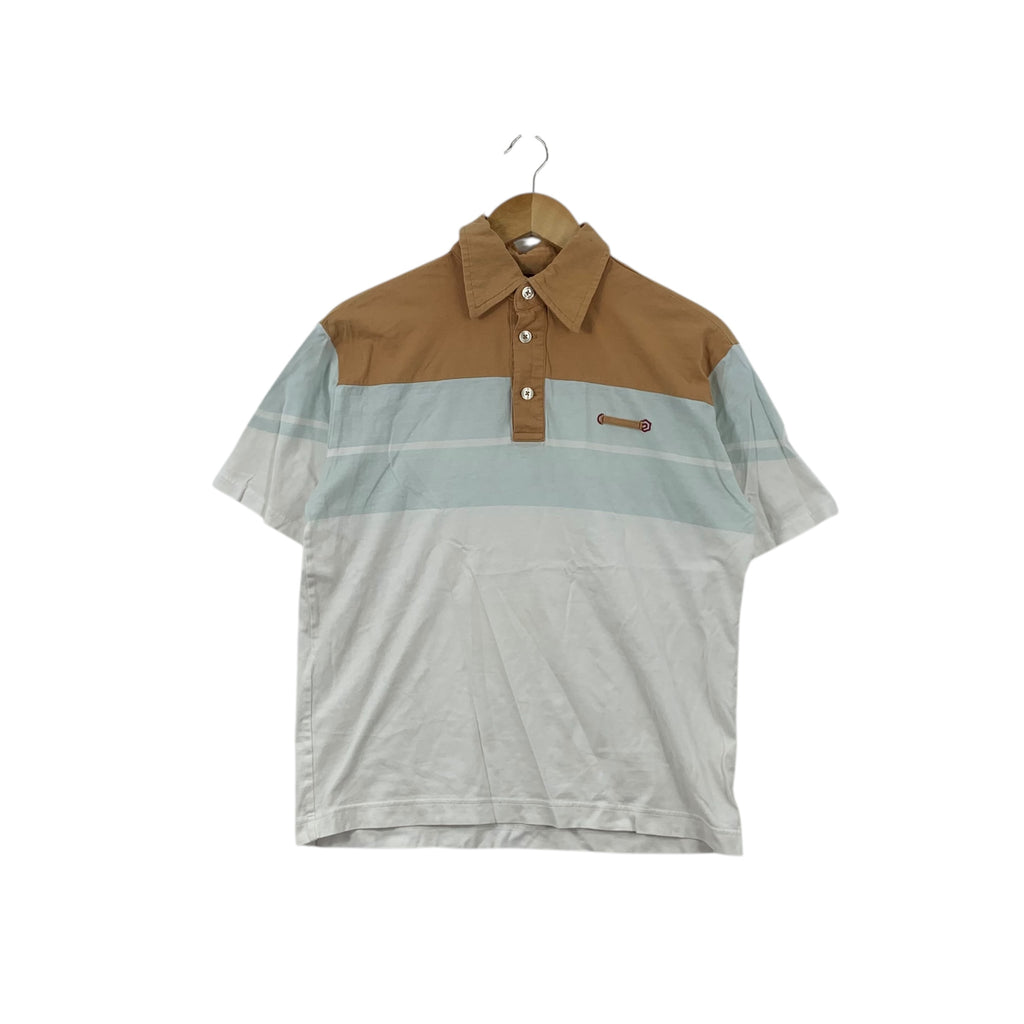 Vintage OCEAN PACIFIC OP Surf Hawaii Striped Polo Tee Shirt Top Beach Vacation