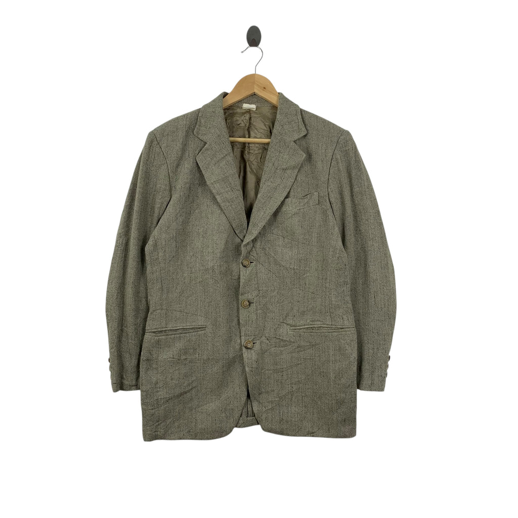 Vintage ADOLFO DOMINGUEZ Silk Linen Blazer Coat Peacoat Formal Meeting
