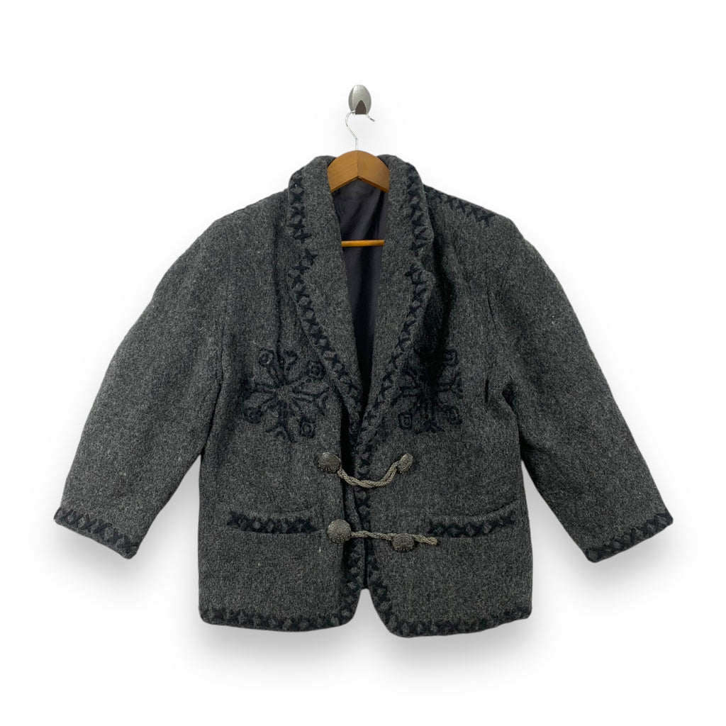 Vintage ISSEY MIYAKE I.S. Aztec Nordic Snowflake Jacket Parka Duffle Coat Heavy Windbreaker