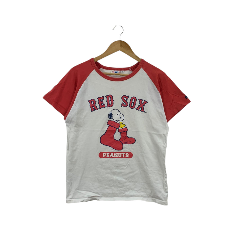 MLB x PEANUTS Boston Red Sox Snoopy Tee Shirt Top Baseball Major League