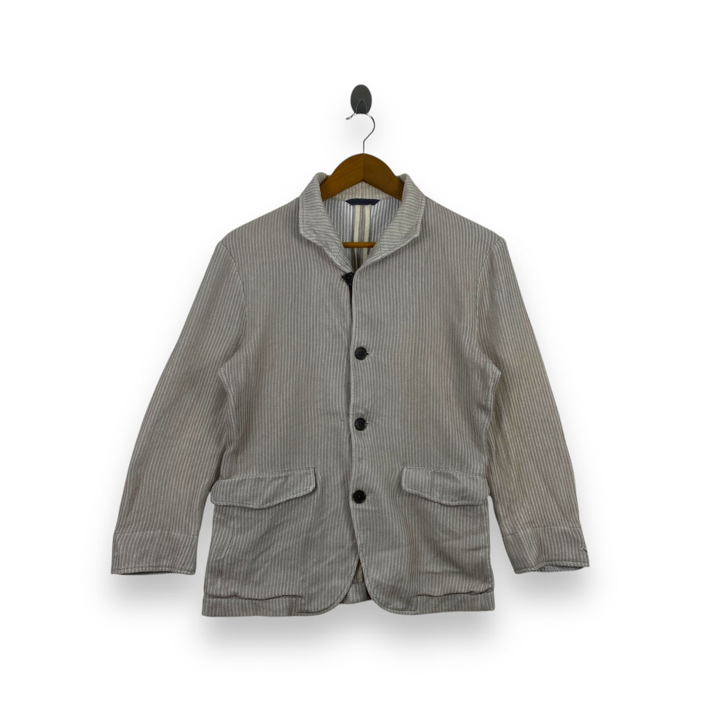 SHIPS JET BLUE Collection Striped Cardigan Jacket Button Shirt
