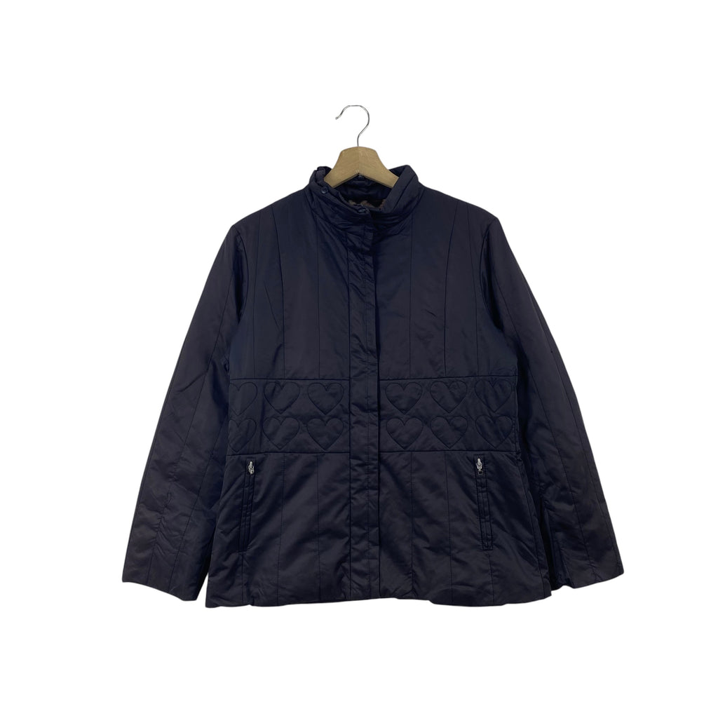 Vintage SONIA RYKIEL Quilted Puffer Jacket Leopard Lining Hearts Detail