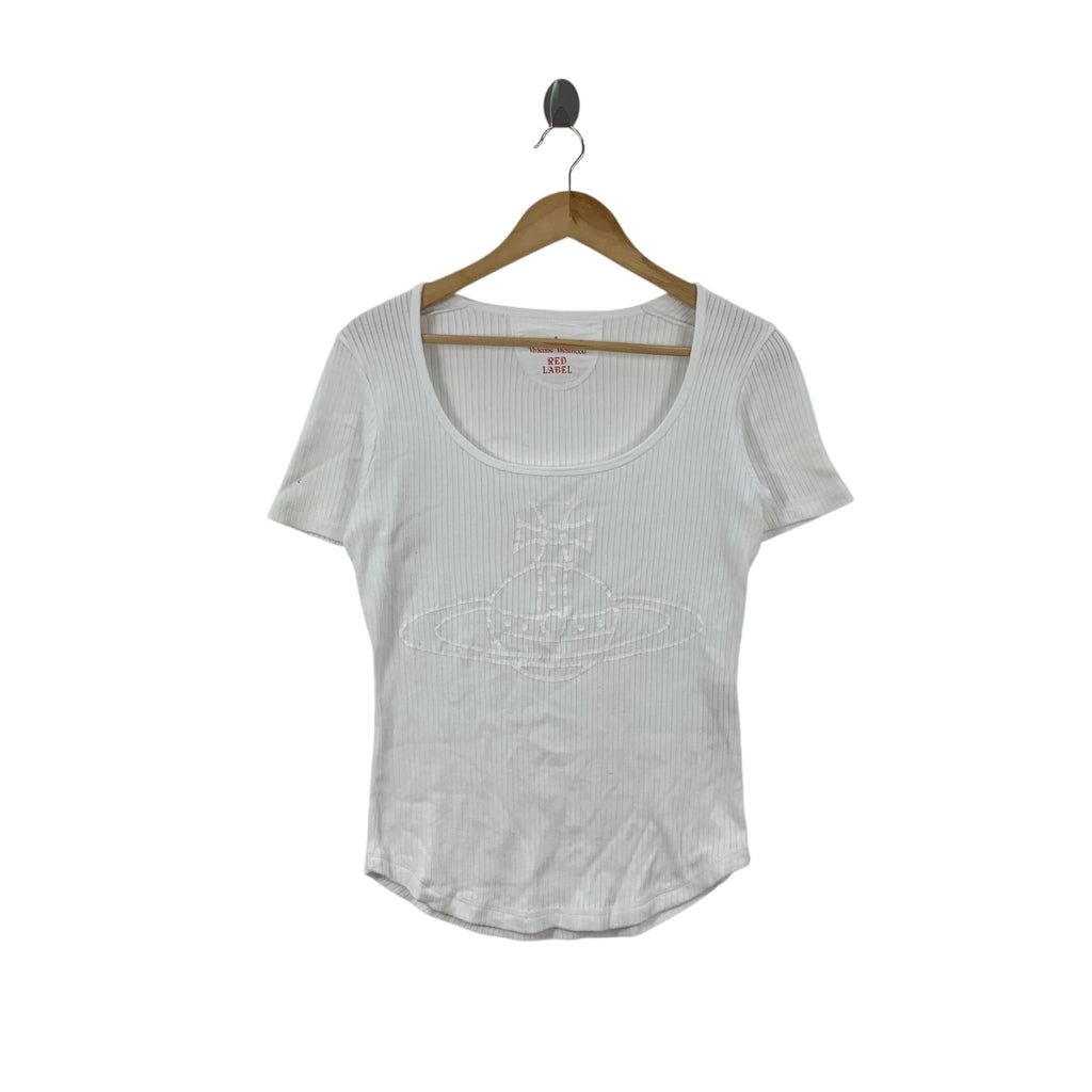 Vintage VIVIENNE WESTWOOD ORB Red Label Collection Tee Shirt Top Embossed Logo