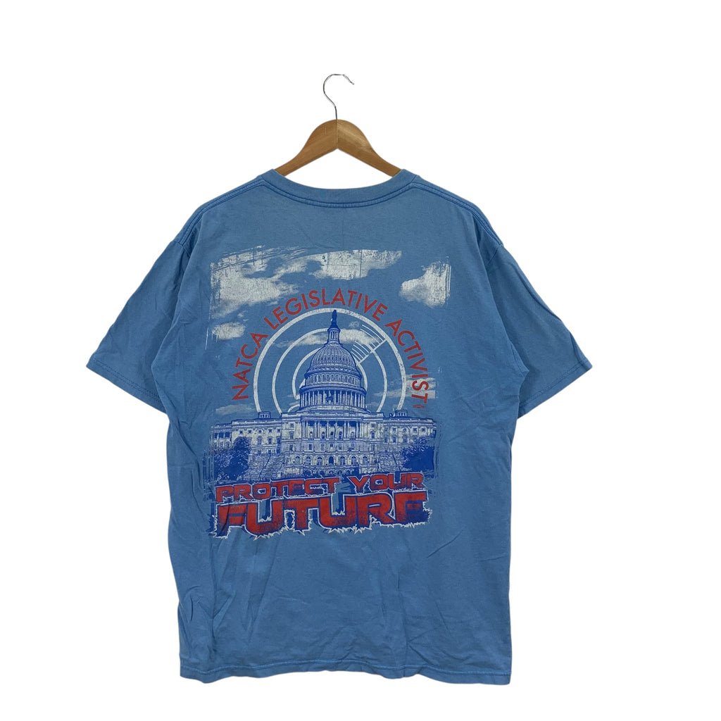 Vintage NATCA Protect Your Future Tee Shirt Top Backhit