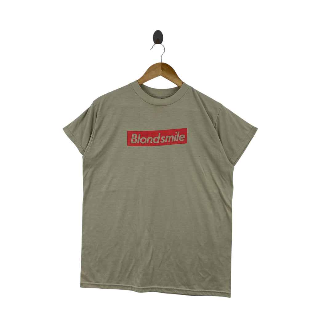 Vintage BLONDSMILE BOX Logo T-Shirt Streetwear Graphic Oversized Casual  Single Stitch Inspired