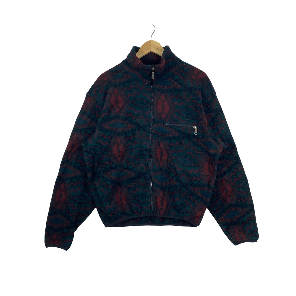 Vintage THE NORTH FACE Jacket Aztec Tribal Pattern Full Zip Mock Neck Outdoor Hiking Camping Y2K Retro Streetwear