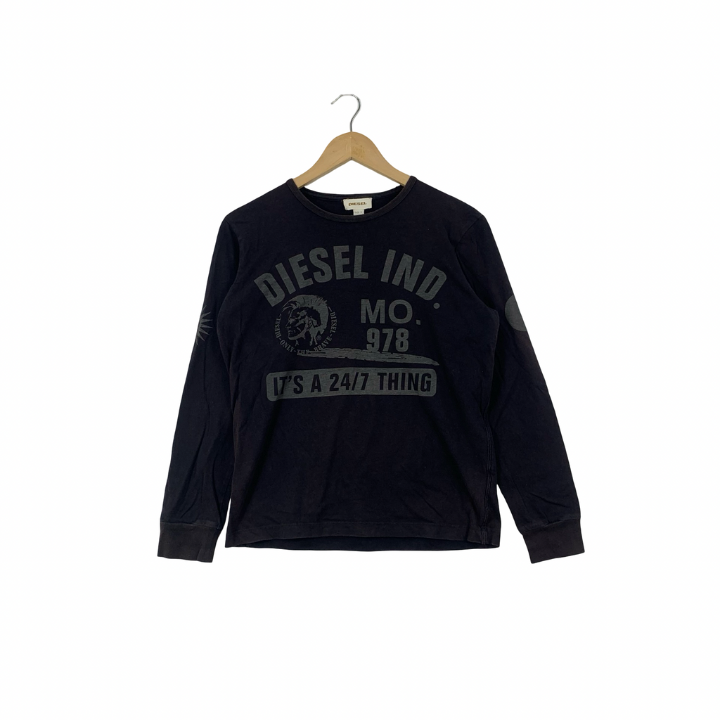 DIESEL IND Mo 978 Collection Tee Shirt Top Long Sleeve Distressed Aesthetic.