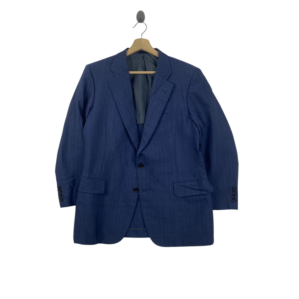 Vintage BURBERRY LONDON Blazer Jacket Classic Two Button Front Tailored Suit Coat Notched Lapel