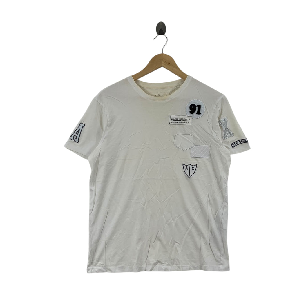 ARMANI EXCHANGE AX Vicious Black Patch Tee Shirt Top Giorgio Emporio