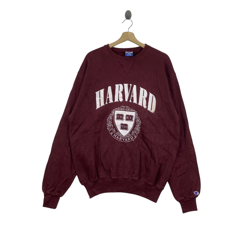 Vintage CHAMPION HARVARD University Crewneck Sweatshirt League College Graphic Pullover Retro Streetwear
