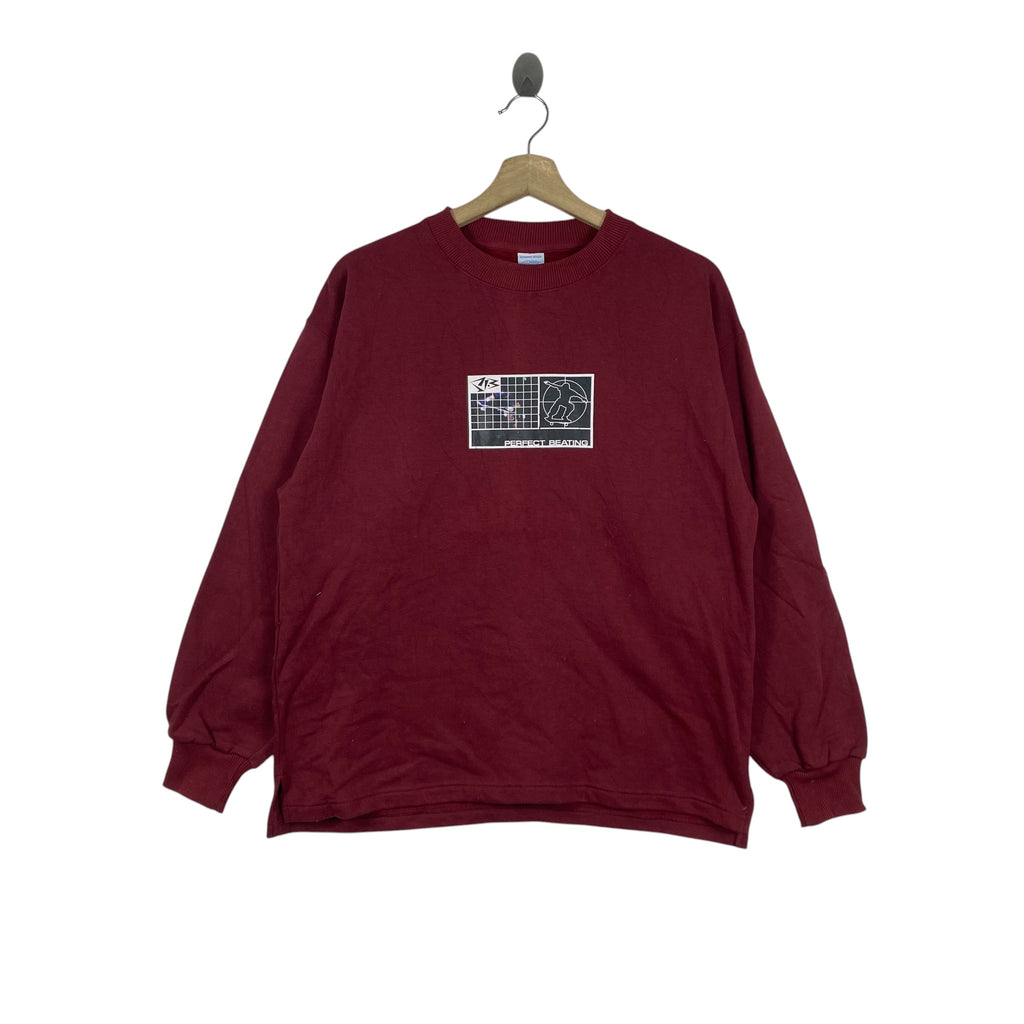 Vintage PERFECT BEATING Graphic Sweatshirt Y2K Streetwear Retro Casual Long Sleeve Crewneck Pullover Authentic
