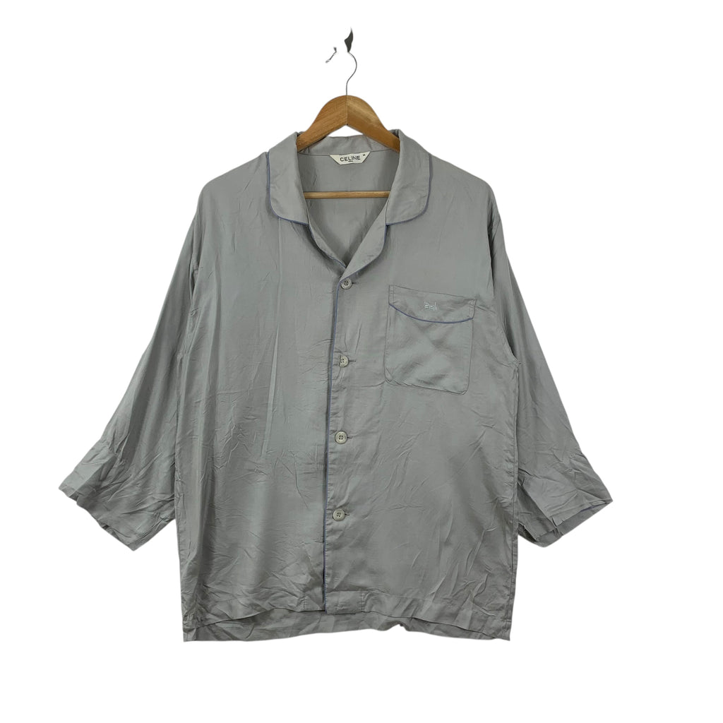Vintage CELINE PARIS Hedi Slimane Collection Baggy Tee Shirt Button Up Casual