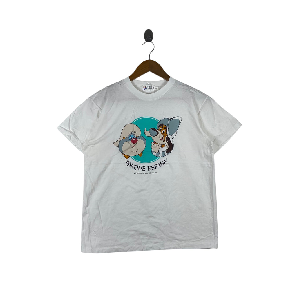 Vintage PARQUE ESPANA THEMEPARK Shima Spain Village Tee Shirt Top Amusement Mascot