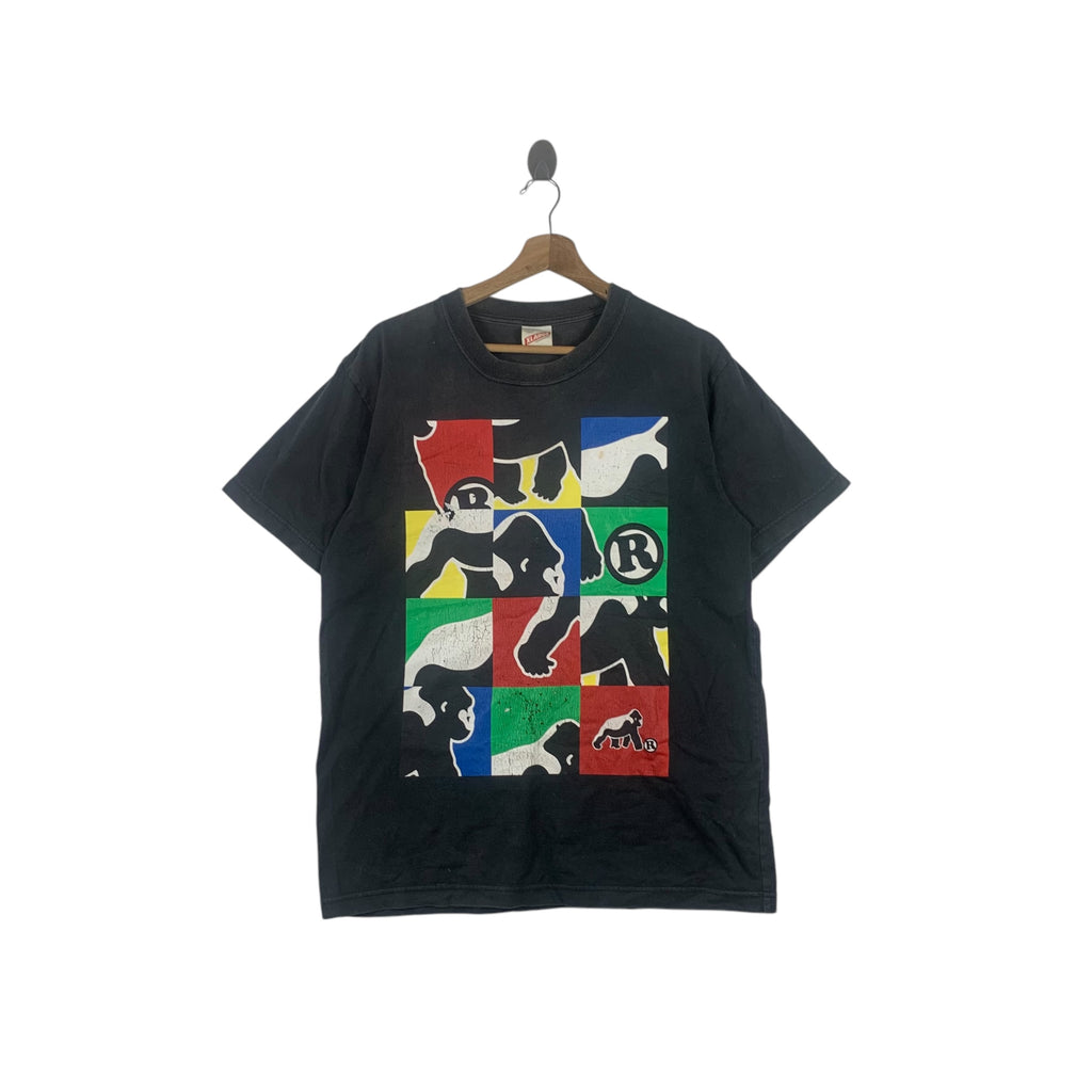 XLARGE CLOTHING SKATEBOARD Gorilla Logo Thrashed Distress Tee Shirt Top Streetwear