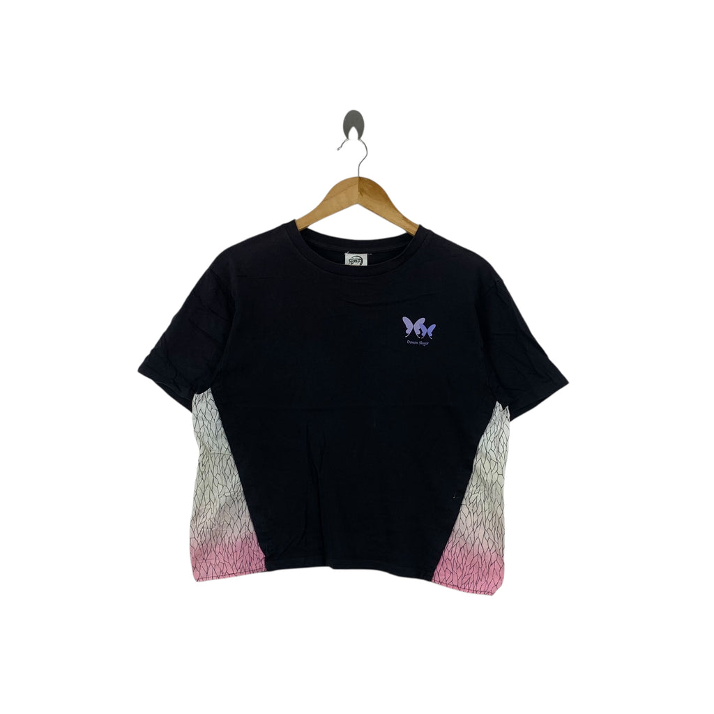 ANIME DEMON SLAYER Kimetsu No Yaiba Tee Shirt Top Manga Pink Butterfly