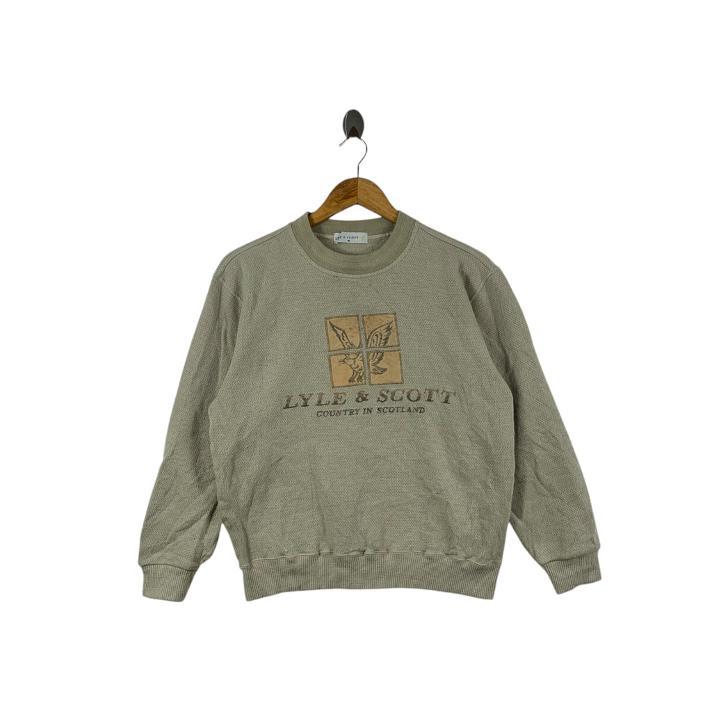 Vintage LYLE & SCOTT Country Scotland Embroidered Sweatshirt Sweater Pullover