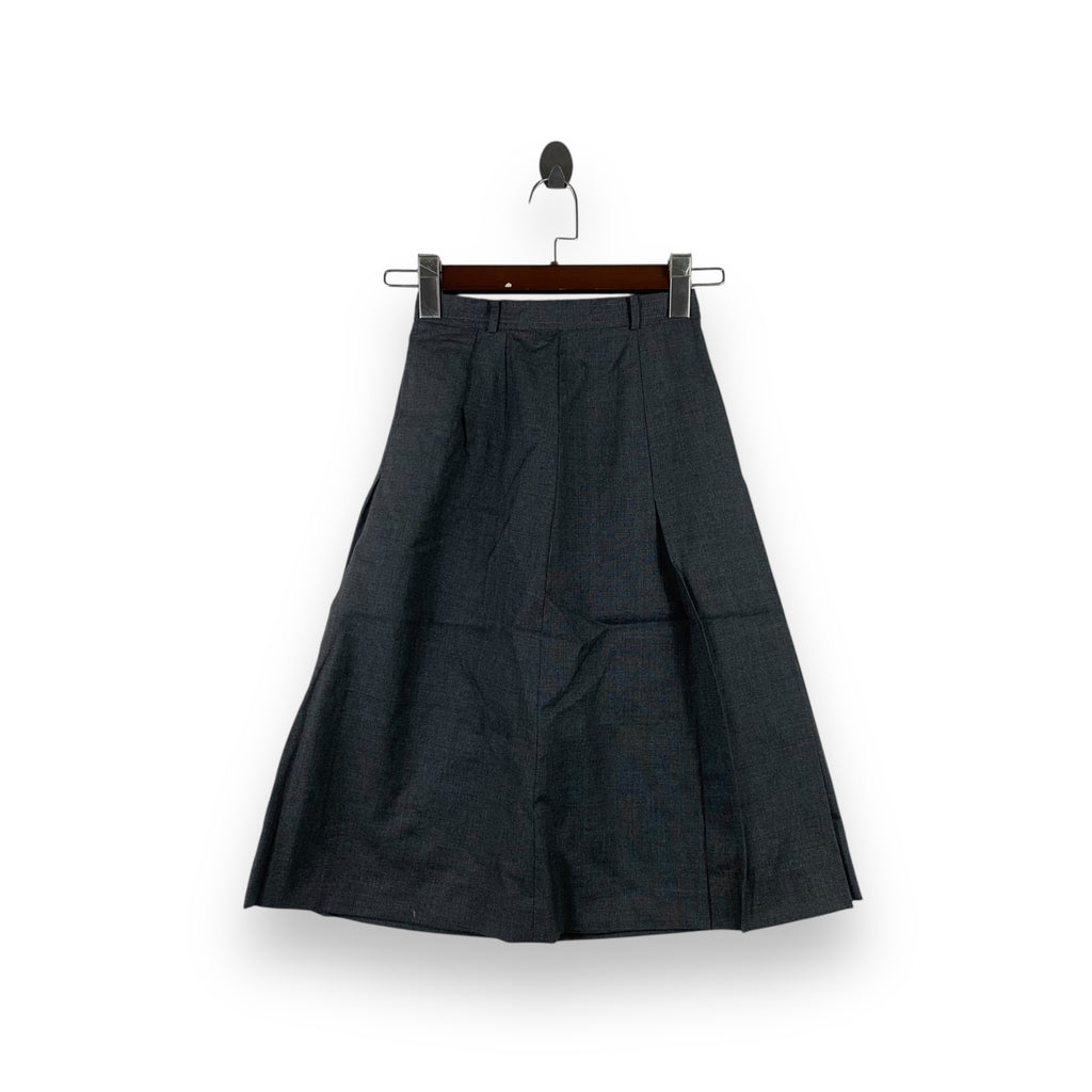 Vintage BURBERRYS LONDON Grey Wool Pleated A-Line Maxi Skirt Bottom Tulip