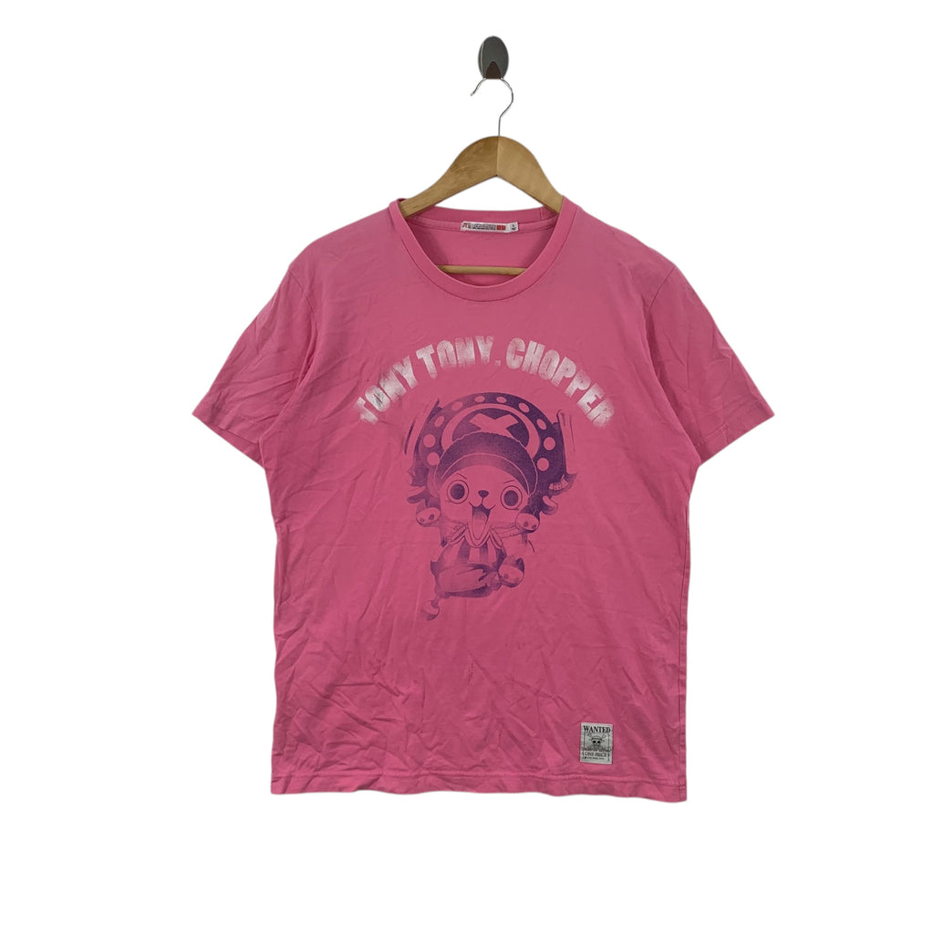 ANIME ONE PIECE Tony Chopper Luffy Crew Pink Tee Shirt Top Manga Animation